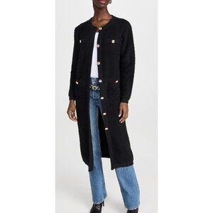 NWT Line & Dot Ivy Boucle Cardigan Sweater Duster Black Size Medium